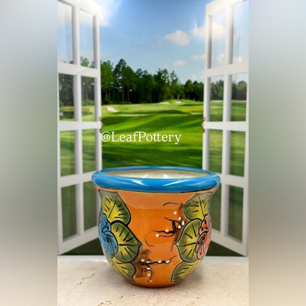 Selena Talavera Handmade Multi Colored Ceramic Planter Pot - Picture 4 of 11